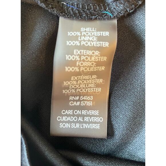 Calvin Klein Dress Black Floral Sleeveless Ruffle Hem Tie Back Neck Sz 2 Lined - Picture 8 of 11